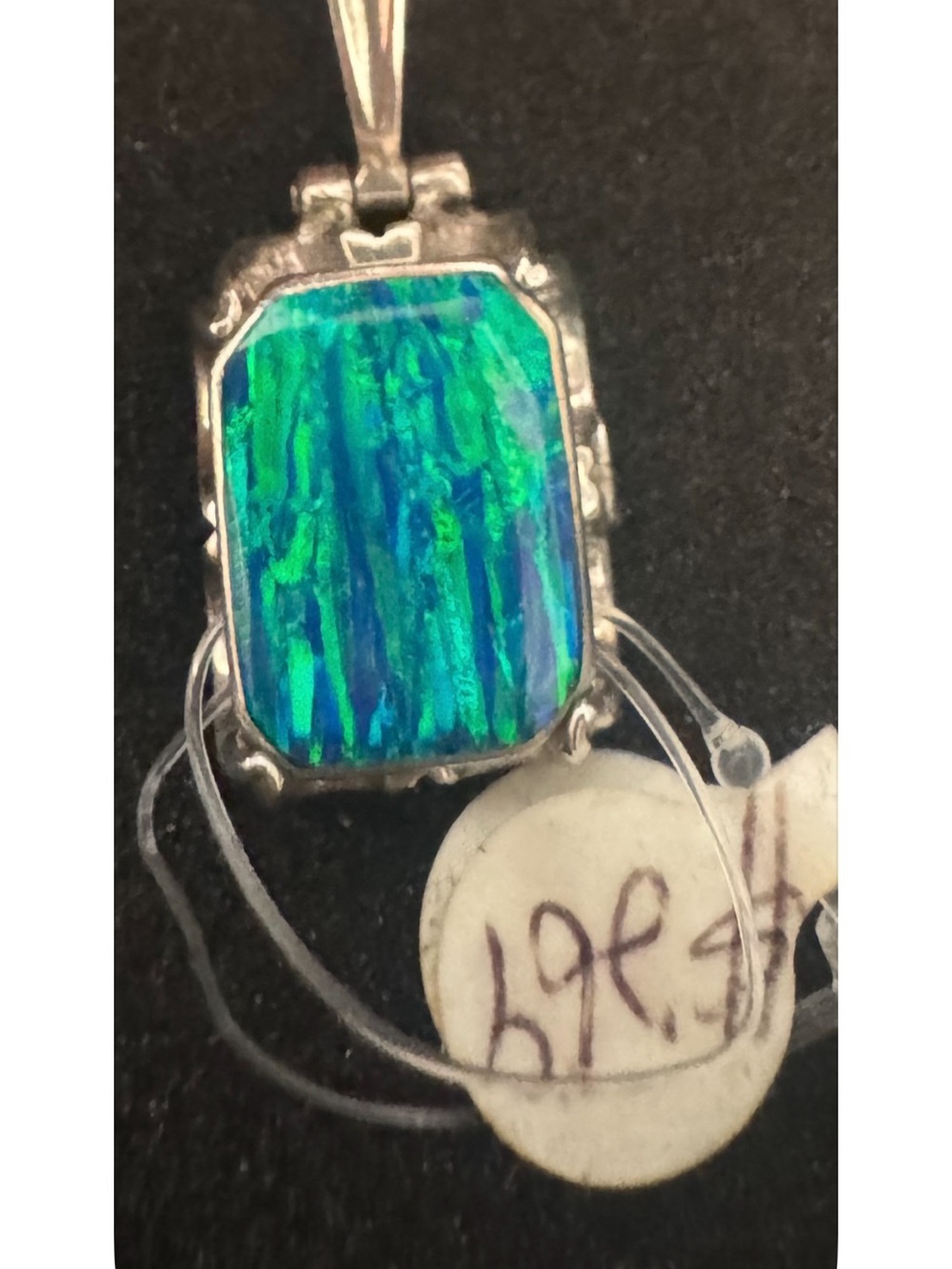 Blue-Green Opal Rectangular Pendant2inch:3 inch